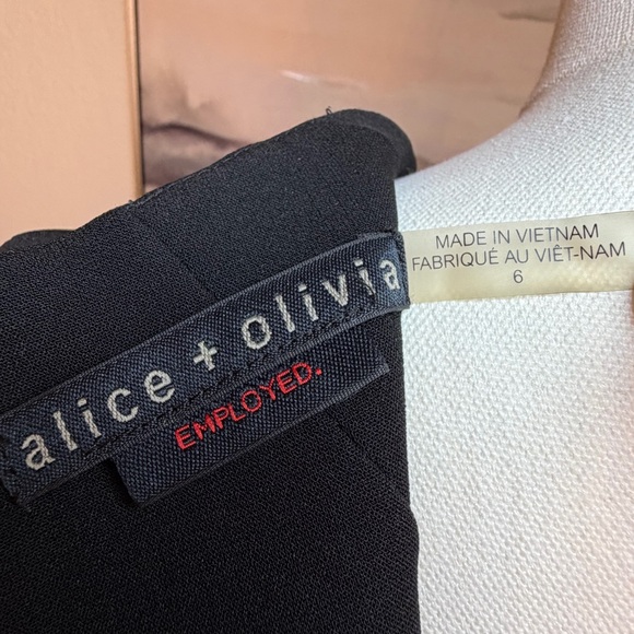 Alice + Olivia Black Faux Wrap Silhouette Asymmetrical Dress - Picture 14 of 16